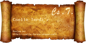 Cselle Teréz névjegykártya